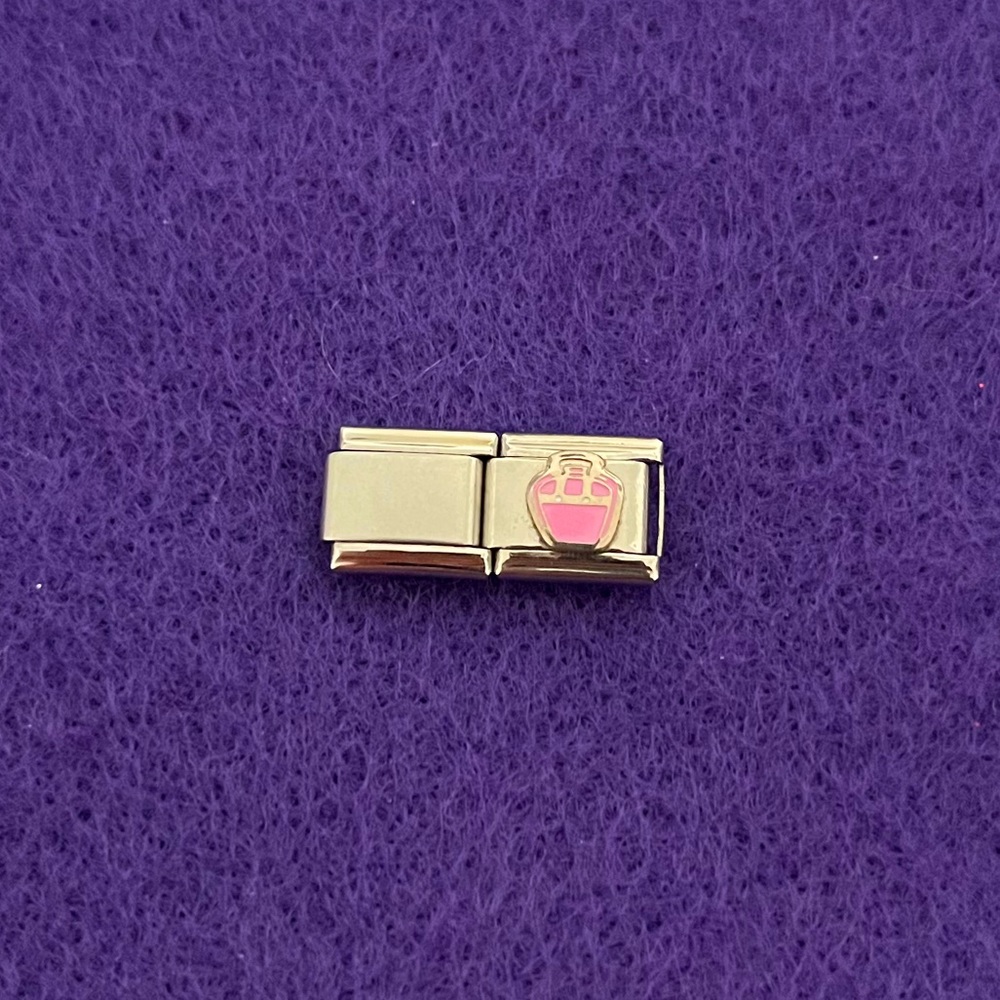 Pink bowling bag Italian charm